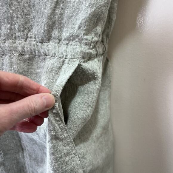 C&C California Women's Linen Jumpsuit Shorts Size XL Gray Minimalist Beachy Airy - Picture 3 of 12